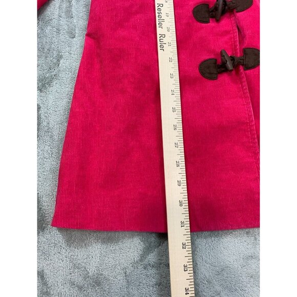 Gymboree Overcoat Girl's 9 Pink Hooded Toggle Closure Corduroy Faux Fur Cotton - Picture 6 of 16
